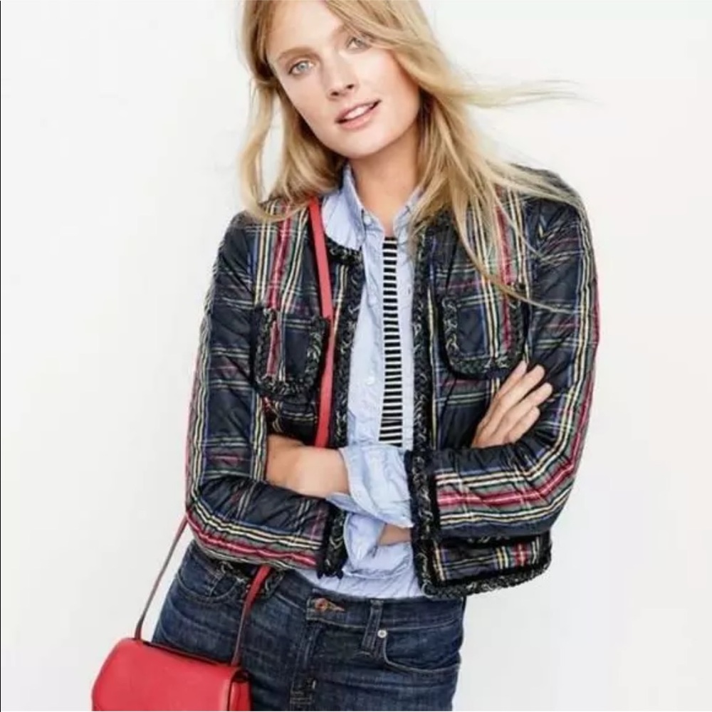 J.Crew Quilted Lady Jacket in Stewart plaid size 6